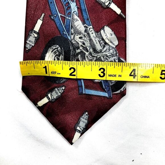 Home Improvement TV Tie Car Frame Mechanic Spark Plug Tire Racing Engine Red USA - Picture 7 of 10